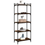 vidaXL Bibliotecă 5 niveluri stejar afumat 60x30x154 cm lemn prelucrat vidaXL Bibliotecă 5 niveluri stejar afumat 60x30x154 cm lemn prelucrat