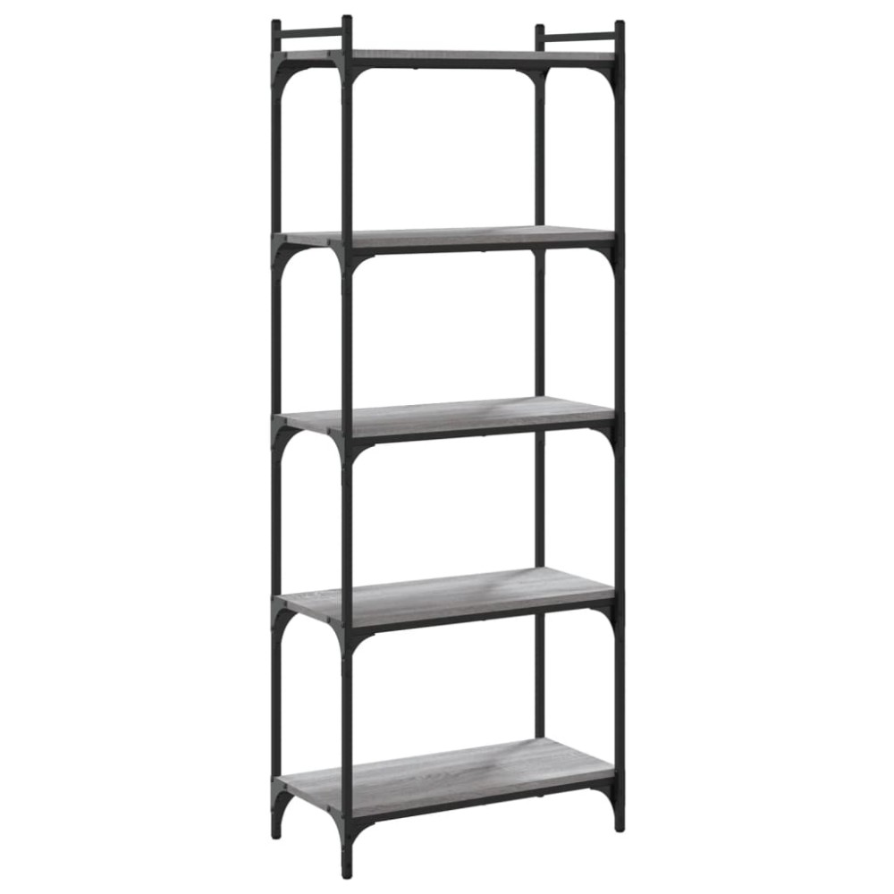 vidaXL Bibliotecă cu 5 niveluri gri sonoma 60x30x154 cm lemn prelucrat