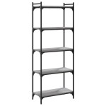 vidaXL Bibliotecă cu 5 niveluri gri sonoma 60x30x154 cm lemn prelucrat vidaXL Bibliotecă cu 5 niveluri gri sonoma 60x30x154 cm lemn prelucrat