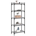 vidaXL Bibliotecă cu 5 niveluri gri sonoma 60x30x154 cm lemn prelucrat vidaXL Bibliotecă cu 5 niveluri gri sonoma 60x30x154 cm lemn prelucrat