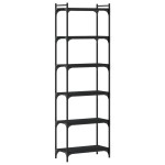 vidaXL Bibliotecă cu 6 niveluri, negru, 60x30x188 cm, lemn prelucrat vidaXL Bibliotecă cu 6 niveluri, negru, 60x30x188 cm, lemn prelucrat
