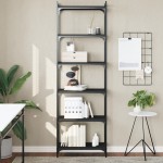 vidaXL Bibliotecă cu 6 niveluri, negru, 60x30x188 cm, lemn prelucrat vidaXL Bibliotecă cu 6 niveluri, negru, 60x30x188 cm, lemn prelucrat