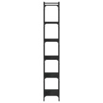 vidaXL Bibliotecă cu 6 niveluri, negru, 60x30x188 cm, lemn prelucrat vidaXL Bibliotecă cu 6 niveluri, negru, 60x30x188 cm, lemn prelucrat