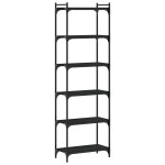 vidaXL Bibliotecă cu 6 niveluri, negru, 60x30x188 cm, lemn prelucrat vidaXL Bibliotecă cu 6 niveluri, negru, 60x30x188 cm, lemn prelucrat