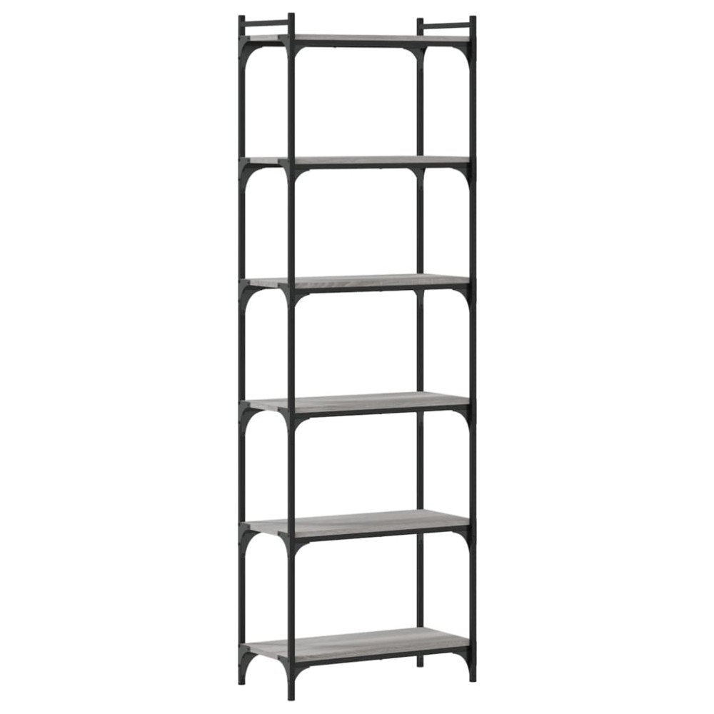 vidaXL Bibliotecă cu 6 niveluri gri sonoma 60x30x188 cm lemn prelucrat