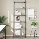 vidaXL Bibliotecă cu 6 niveluri gri sonoma 60x30x188 cm lemn prelucrat vidaXL Bibliotecă cu 6 niveluri gri sonoma 60x30x188 cm lemn prelucrat