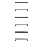 vidaXL Bibliotecă cu 6 niveluri gri sonoma 60x30x188 cm lemn prelucrat vidaXL Bibliotecă cu 6 niveluri gri sonoma 60x30x188 cm lemn prelucrat