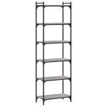 vidaXL Bibliotecă cu 6 niveluri gri sonoma 60x30x188 cm lemn prelucrat vidaXL Bibliotecă cu 6 niveluri gri sonoma 60x30x188 cm lemn prelucrat