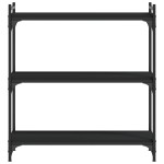 vidaXL Bibliotecă cu 3 niveluri, negru, 80x30x86 cm, lemn prelucrat vidaXL Bibliotecă cu 3 niveluri, negru, 80x30x86 cm, lemn prelucrat