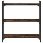 vidaXL Bibliotecă 3 niveluri stejar afumat 80x30x86 cm, lemn prelucrat vidaXL Bibliotecă 3 niveluri stejar afumat 80x30x86 cm, lemn prelucrat