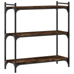 vidaXL Bibliotecă 3 niveluri stejar afumat 80x30x86 cm, lemn prelucrat vidaXL Bibliotecă 3 niveluri stejar afumat 80x30x86 cm, lemn prelucrat