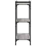 vidaXL Bibliotecă cu 3 niveluri gri sonoma 80x30x86 cm, lemn prelucrat vidaXL Bibliotecă cu 3 niveluri gri sonoma 80x30x86 cm, lemn prelucrat