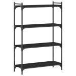 vidaXL Bibliotecă cu 4 niveluri, negru, 80x30x120 cm, lemn prelucrat vidaXL Bibliotecă cu 4 niveluri, negru, 80x30x120 cm, lemn prelucrat