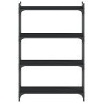 vidaXL Bibliotecă cu 4 niveluri, negru, 80x30x120 cm, lemn prelucrat vidaXL Bibliotecă cu 4 niveluri, negru, 80x30x120 cm, lemn prelucrat