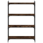 vidaXL Bibliotecă 4 niveluri stejar afumat 80x30x120 cm lemn prelucrat vidaXL Bibliotecă 4 niveluri stejar afumat 80x30x120 cm lemn prelucrat