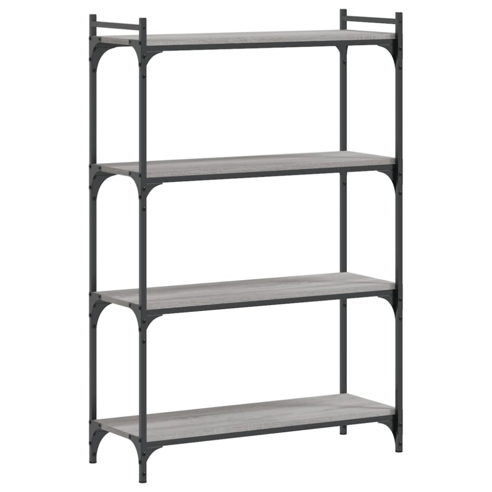 vidaXL Bibliotecă cu 4 niveluri gri sonoma 80x30x120 cm lemn prelucrat