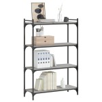 vidaXL Bibliotecă cu 4 niveluri gri sonoma 80x30x120 cm lemn prelucrat vidaXL Bibliotecă cu 4 niveluri gri sonoma 80x30x120 cm lemn prelucrat