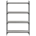 vidaXL Bibliotecă cu 4 niveluri gri sonoma 80x30x120 cm lemn prelucrat vidaXL Bibliotecă cu 4 niveluri gri sonoma 80x30x120 cm lemn prelucrat