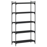 vidaXL Bibliotecă cu 5 niveluri, negru, 80x30x154 cm, lemn prelucrat vidaXL Bibliotecă cu 5 niveluri, negru, 80x30x154 cm, lemn prelucrat