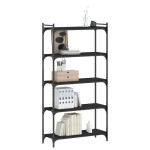 vidaXL Bibliotecă cu 5 niveluri, negru, 80x30x154 cm, lemn prelucrat vidaXL Bibliotecă cu 5 niveluri, negru, 80x30x154 cm, lemn prelucrat