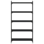 vidaXL Bibliotecă cu 5 niveluri, negru, 80x30x154 cm, lemn prelucrat vidaXL Bibliotecă cu 5 niveluri, negru, 80x30x154 cm, lemn prelucrat