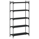 vidaXL Bibliotecă cu 5 niveluri, negru, 80x30x154 cm, lemn prelucrat vidaXL Bibliotecă cu 5 niveluri, negru, 80x30x154 cm, lemn prelucrat