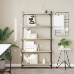 vidaXL Bibliotecă 5 niveluri stejar sonoma 80x30x154 cm lemn prelucrat vidaXL Bibliotecă 5 niveluri stejar sonoma 80x30x154 cm lemn prelucrat