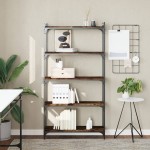 vidaXL Bibliotecă 5 niveluri stejar afumat 80x30x154 cm lemn prelucrat vidaXL Bibliotecă 5 niveluri stejar afumat 80x30x154 cm lemn prelucrat