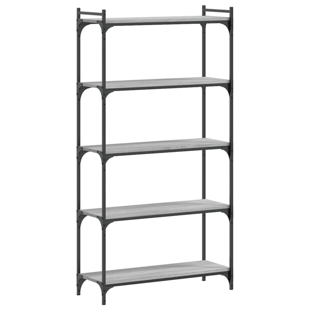vidaXL Bibliotecă cu 5 niveluri gri sonoma 80x30x154 cm lemn prelucrat