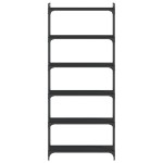 vidaXL Bibliotecă cu 6 niveluri, negru, 80x30x188 cm, lemn prelucrat vidaXL Bibliotecă cu 6 niveluri, negru, 80x30x188 cm, lemn prelucrat