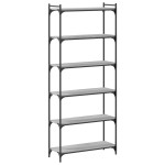 vidaXL Bibliotecă cu 6 niveluri gri sonoma 80x30x188 cm lemn prelucrat vidaXL Bibliotecă cu 6 niveluri gri sonoma 80x30x188 cm lemn prelucrat