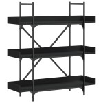 vidaXL Bibliotecă cu 3 niveluri, negru, 100x33x108,5 cm lemn prelucrat vidaXL Bibliotecă cu 3 niveluri, negru, 100x33x108,5 cm lemn prelucrat