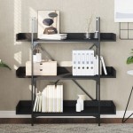 vidaXL Bibliotecă cu 3 niveluri, negru, 100x33x108,5 cm lemn prelucrat vidaXL Bibliotecă cu 3 niveluri, negru, 100x33x108,5 cm lemn prelucrat