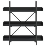 vidaXL Bibliotecă cu 3 niveluri, negru, 100x33x108,5 cm lemn prelucrat vidaXL Bibliotecă cu 3 niveluri, negru, 100x33x108,5 cm lemn prelucrat