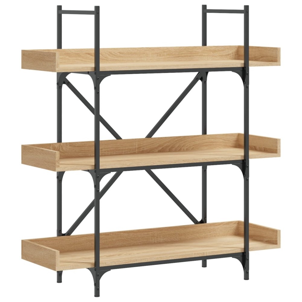vidaXL Bibliotecă 3 niveluri, stejar sonoma, 100x33x108,5 cm lemn