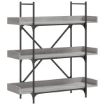 vidaXL Bibliotecă 3 niveluri gri sonoma 100x33x108,5 cm lemn prelucrat