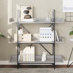 vidaXL Bibliotecă 3 niveluri gri sonoma 100x33x108,5 cm lemn prelucrat