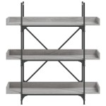 vidaXL Bibliotecă 3 niveluri gri sonoma 100x33x108,5 cm lemn prelucrat