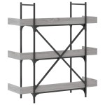 vidaXL Bibliotecă 3 niveluri gri sonoma 100x33x108,5 cm lemn prelucrat