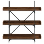 vidaXL Bibliotecă 3 niveluri stejar maro 100x33x108,5cm lemn prelucrat vidaXL Bibliotecă 3 niveluri stejar maro 100x33x108,5cm lemn prelucrat