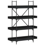 vidaXL Bibliotecă cu 4 niveluri, negru, 100x33x145,5 cm lemn prelucrat vidaXL Bibliotecă cu 4 niveluri, negru, 100x33x145,5 cm lemn prelucrat