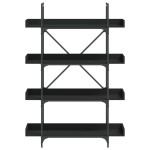 vidaXL Bibliotecă cu 4 niveluri, negru, 100x33x145,5 cm lemn prelucrat vidaXL Bibliotecă cu 4 niveluri, negru, 100x33x145,5 cm lemn prelucrat
