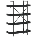 vidaXL Bibliotecă cu 4 niveluri, negru, 100x33x145,5 cm lemn prelucrat vidaXL Bibliotecă cu 4 niveluri, negru, 100x33x145,5 cm lemn prelucrat