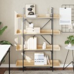vidaXL Bibliotecă 4 niveluri, stejar sonoma, 100x33x145,5 cm, lemn vidaXL Bibliotecă 4 niveluri, stejar sonoma, 100x33x145,5 cm, lemn