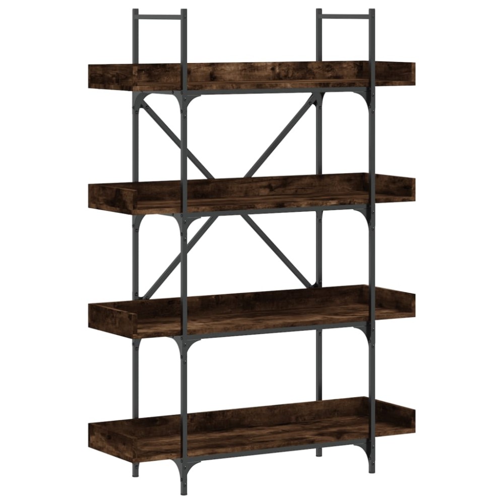 vidaXL Bibliotecă cu 4 niveluri, stejar fumuriu, 100x33x145,5 cm, lemn