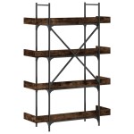 vidaXL Bibliotecă cu 4 niveluri, stejar fumuriu, 100x33x145,5 cm, lemn vidaXL Bibliotecă cu 4 niveluri, stejar fumuriu, 100x33x145,5 cm, lemn