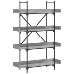vidaXL Bibliotecă 4 niveluri gri sonoma 100x33x145,5 cm lemn prelucrat vidaXL Bibliotecă 4 niveluri gri sonoma 100x33x145,5 cm lemn prelucrat