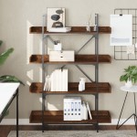 vidaXL Bibliotecă cu 4 niveluri, stejar maro, 100x33x145,5 cm, lemn vidaXL Bibliotecă cu 4 niveluri, stejar maro, 100x33x145,5 cm, lemn