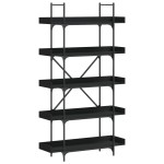 vidaXL Bibliotecă cu 5 niveluri, negru, 100x33x180,5 cm lemn prelucrat vidaXL Bibliotecă cu 5 niveluri, negru, 100x33x180,5 cm lemn prelucrat