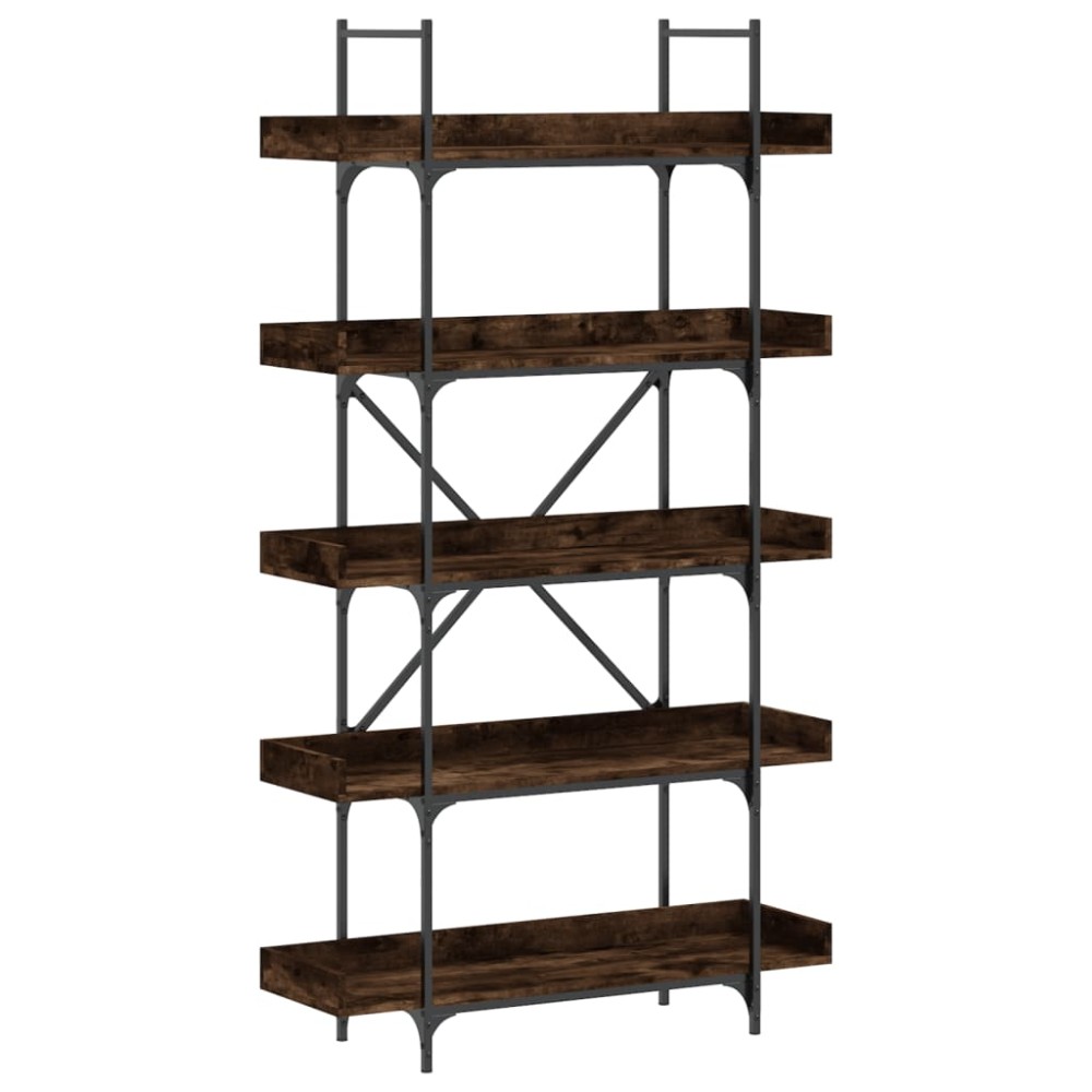 vidaXL Bibliotecă cu 5 niveluri, stejar fumuriu, 100x33x180,5 cm, lemn